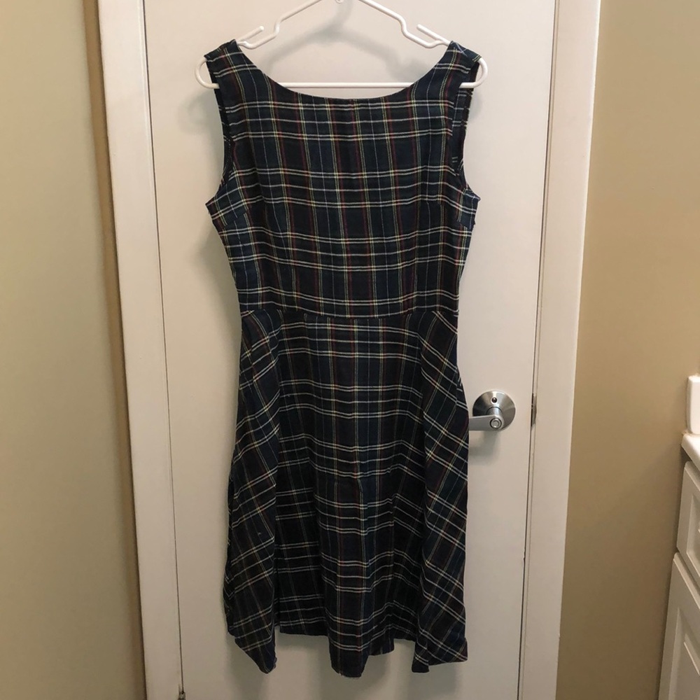 Dresslily Green and Navy Plaid Dress